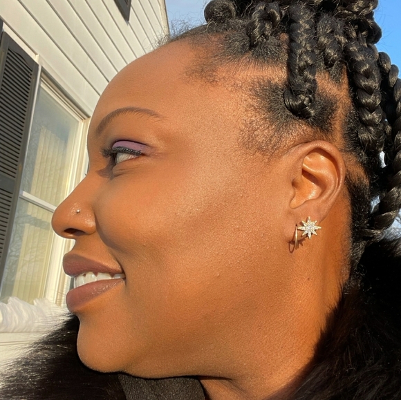 2 in 1 Star CZ Earrings - Picture 4 of 7